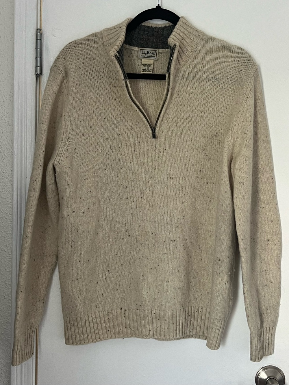 LL Bean Shetland Wool Quarter Zip